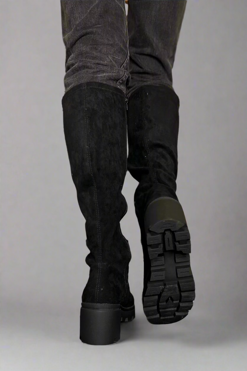 Talina Knee High Boots - Black