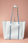 White Tote W/Contrast Straps