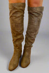 Topanga Knee High Boots Taupe