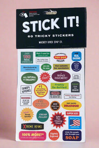 Sheets of 60 tricky stickers.