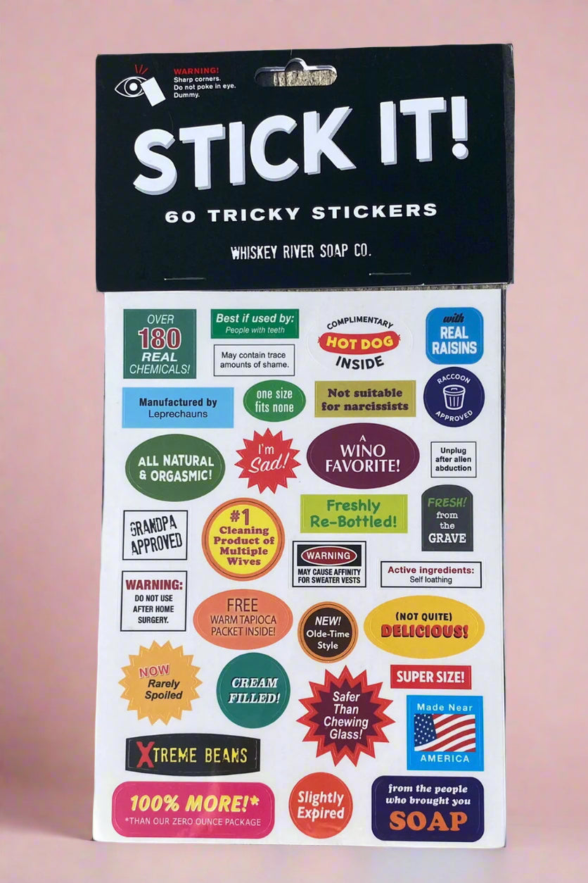 Sheets of 60 tricky stickers.