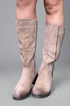 Knee High Zip Up Boot Taupe