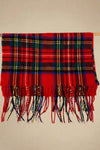 Plaid Fringe Scarf Red