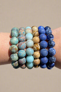 Round Bead Leather Tassel Bracelet