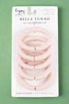 A set of 5 pink silicone teething links.
