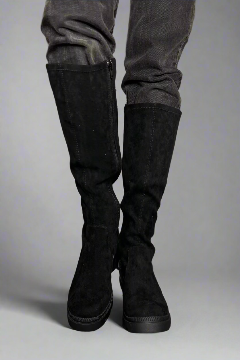 Talina Knee High Boots - Black