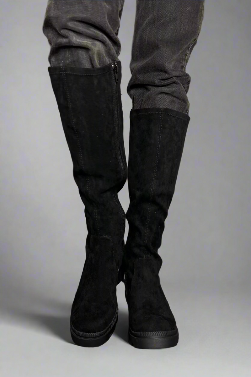 Talina Knee High Boots - Black