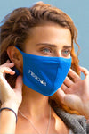 Organic cotton face mask in blue or grey.
