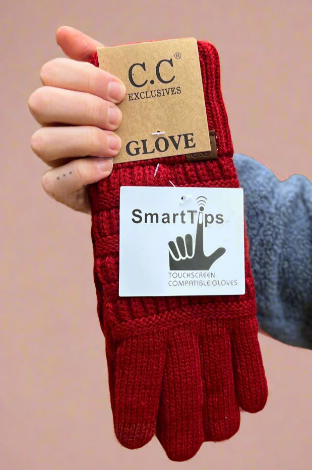Cable knit winter gloves with smart tip abilities.