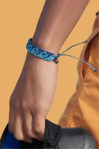 Bali Wave Braid Bracelet - Dark Blue