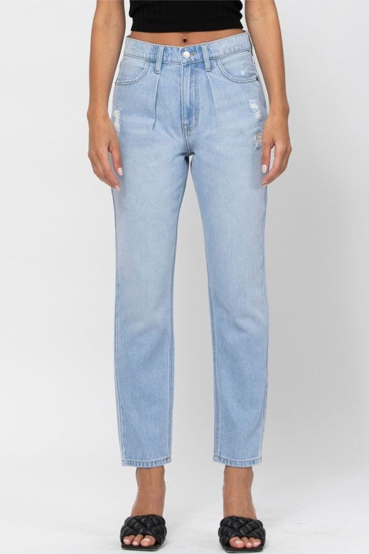 High Rise Slim Straight Front Pleat LD C226