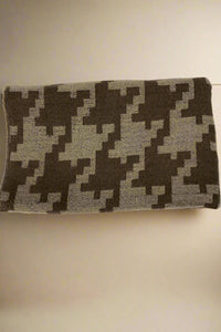 Houndstooth Infinity Scarf Brown