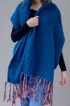 Multi Color Fringe Scarf Cobalt