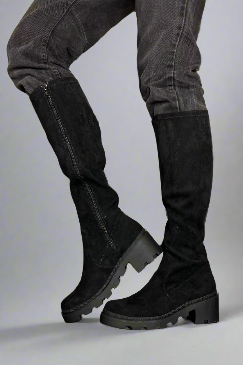 Talina Knee High Boots - Black
