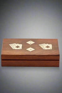 Wood Playing Card & Dice Set