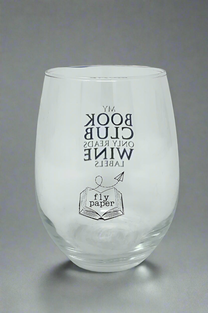 Book Club Wine Glass