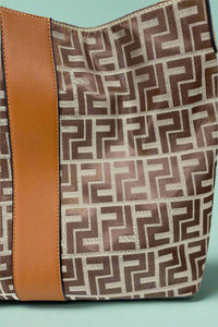 Metallic Print Bag Brown