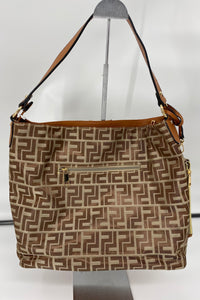 Metallic Print Bag Brown