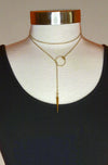 ReStrung Jewelry - Dagger Lariat Necklace Gold