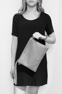 Michelle Clutch - Satin Grey