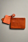 Leather Credit Card Holder Orange