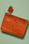 Leather Credit Card Holder Orange