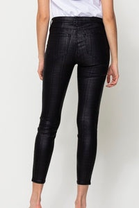 Mid Rise Plaid Crop Black