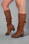 Tyson Ruched Boots Rust