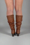 Tyson Ruched Boots Rust
