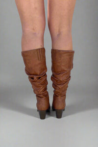 Tyson Ruched Boots Rust