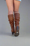 Tyson Ruched Boots Rust