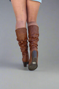 Tyson Ruched Boots Rust
