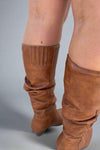 Tyson Ruched Boots Rust