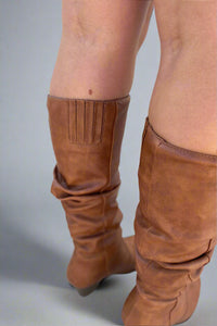 Tyson Ruched Boots Rust
