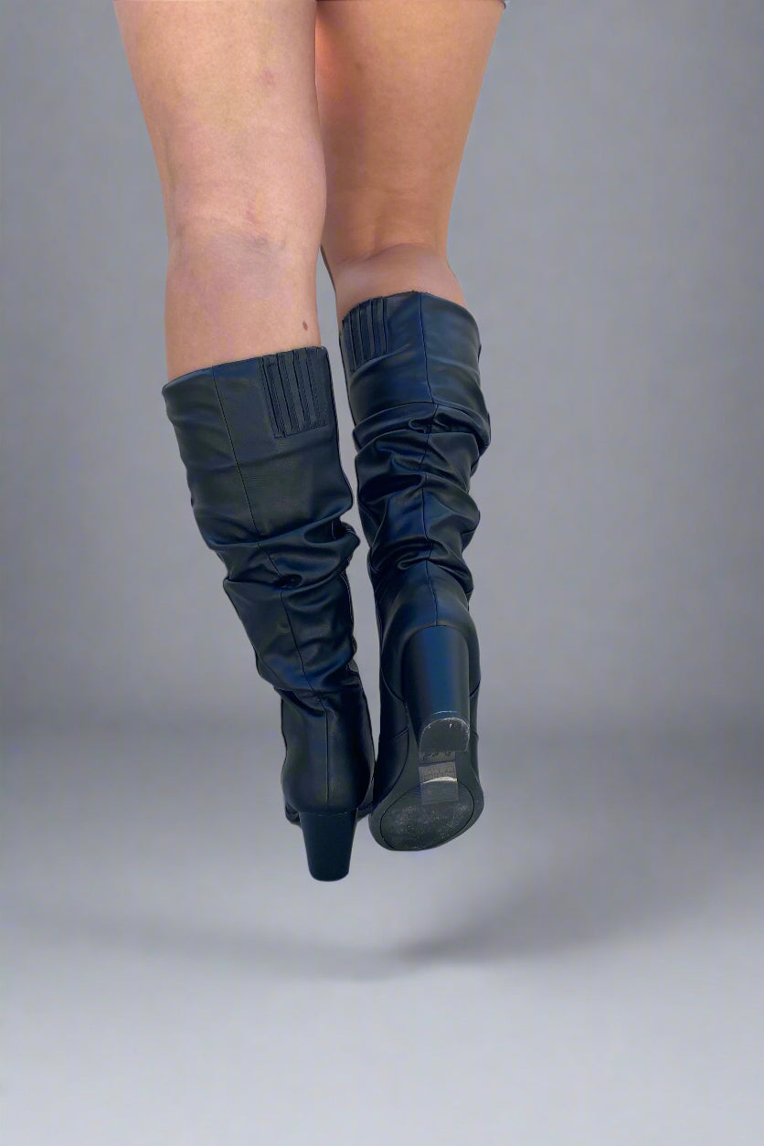 Tyson Ruched Boots Black