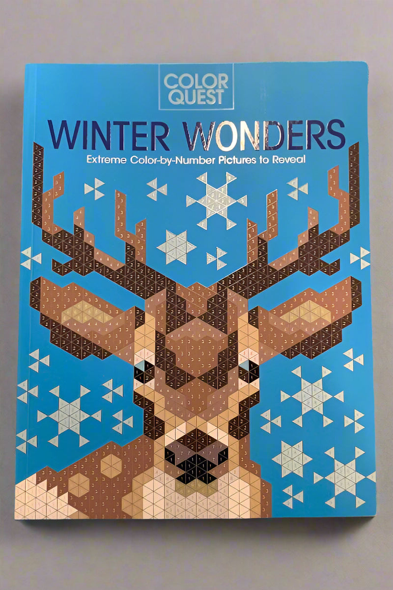 Cover of Color Quest Winter Wonders, Extreme Color-by-Number Pictures to Reveal.